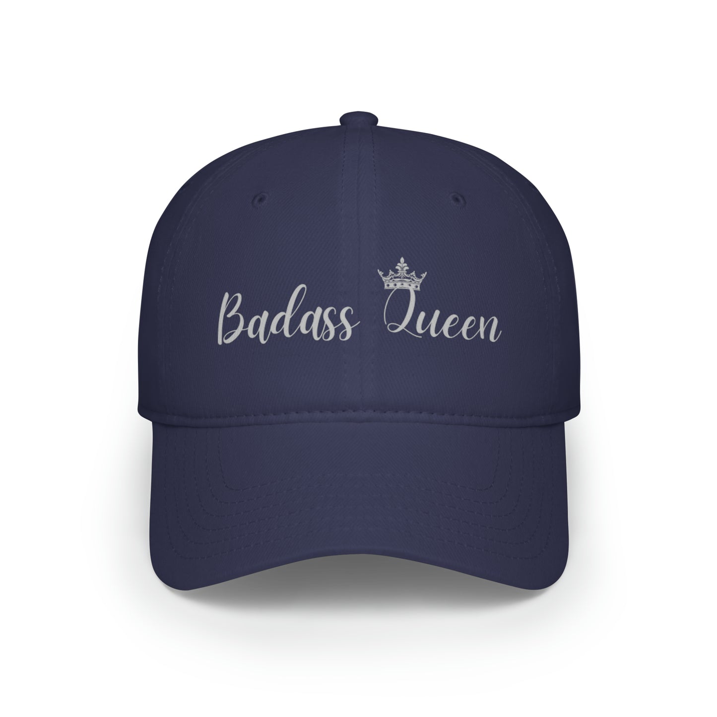 Badass Queen Low Profile Baseball Cap with silver logo