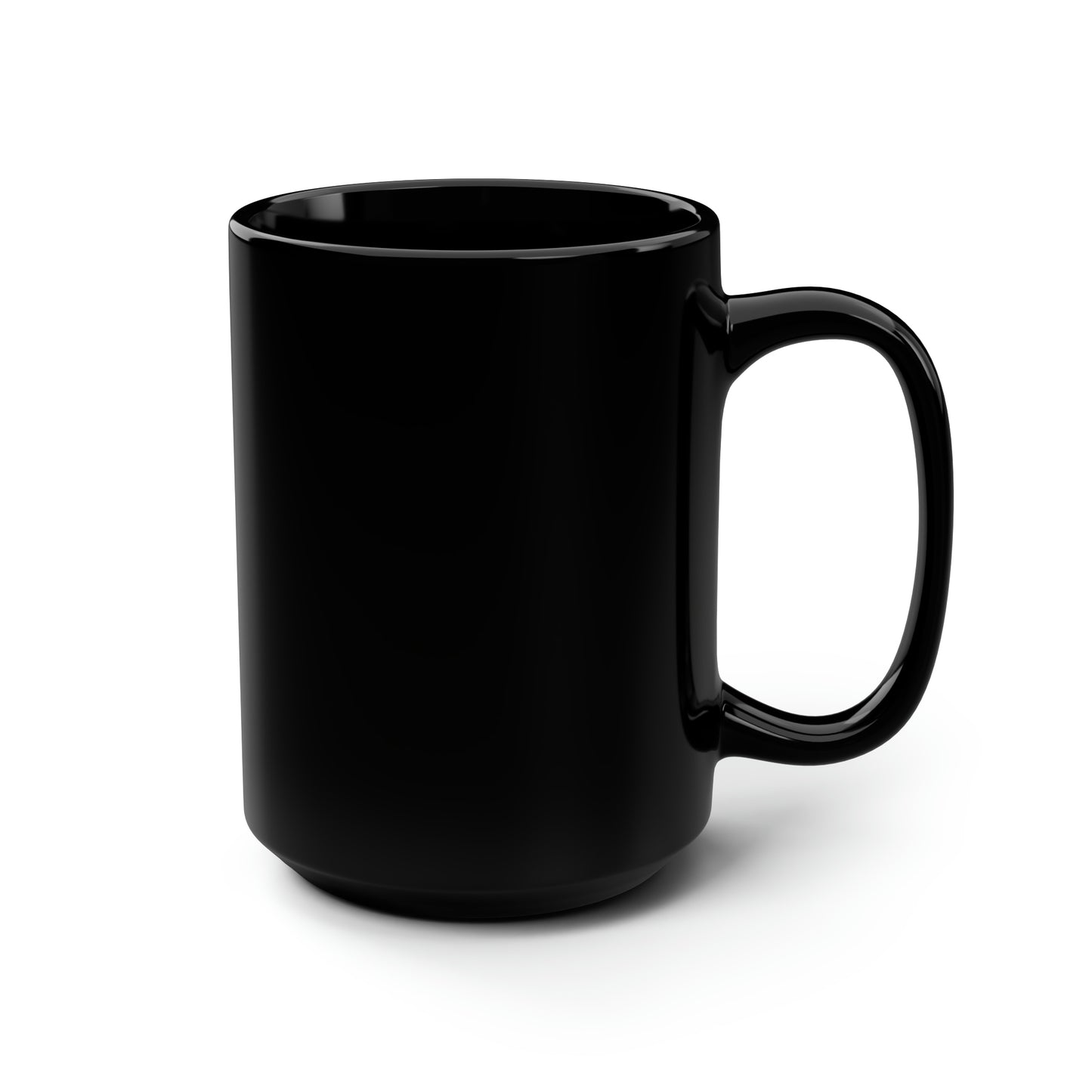 Sparkle Queen Black Mug with silver logo, 15oz