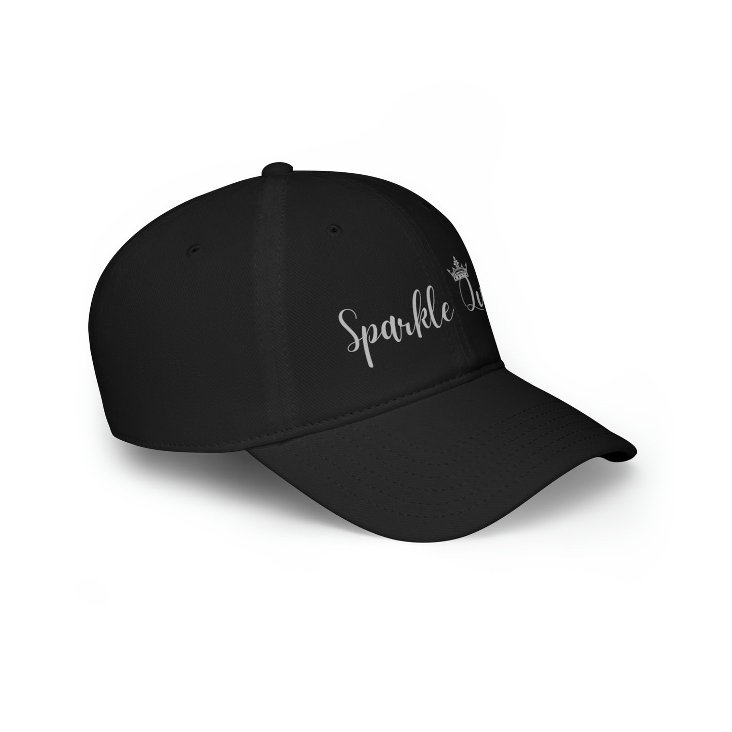 Sparkle Queen Low Profile Baseball Cap with silver logo