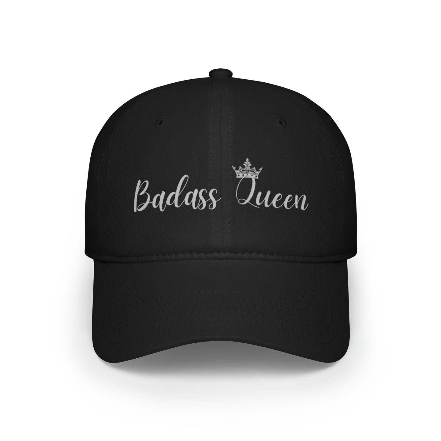 Badass Queen Low Profile Baseball Cap with silver logo