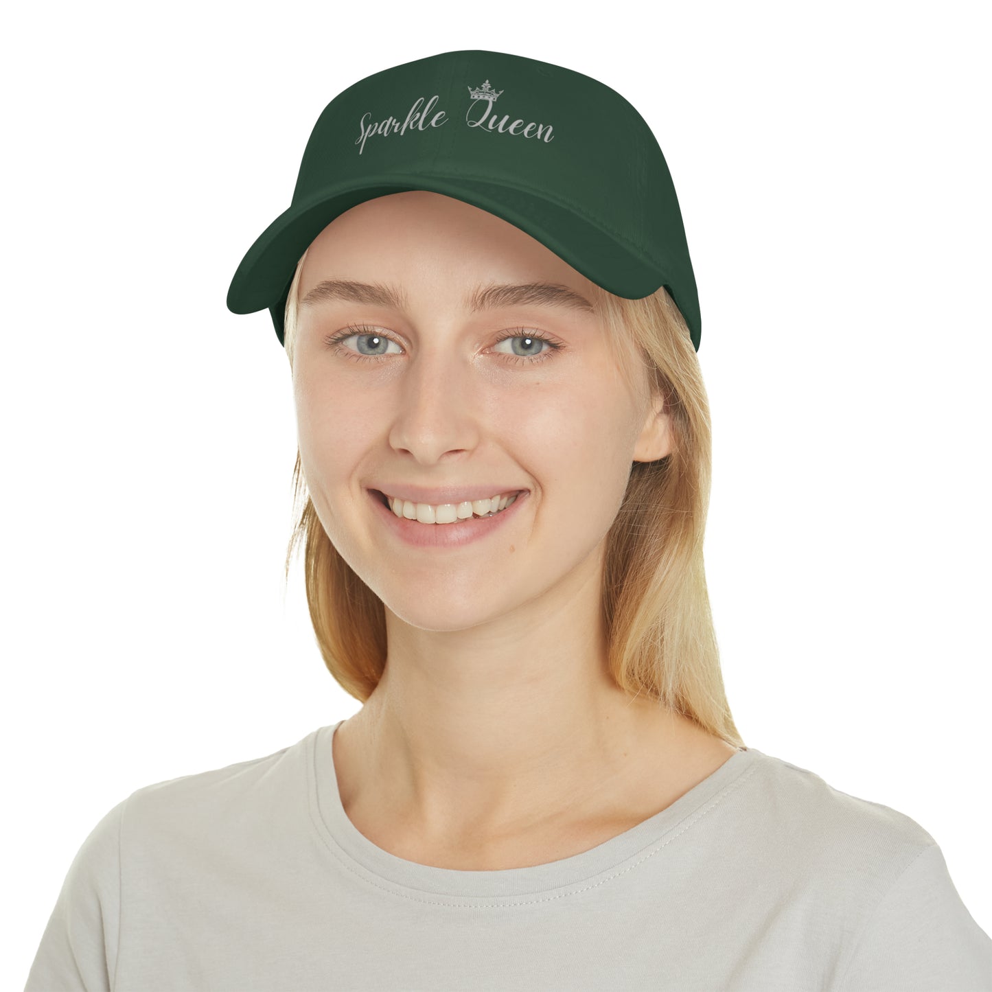 Sparkle Queen Low Profile Baseball Cap with silver logo