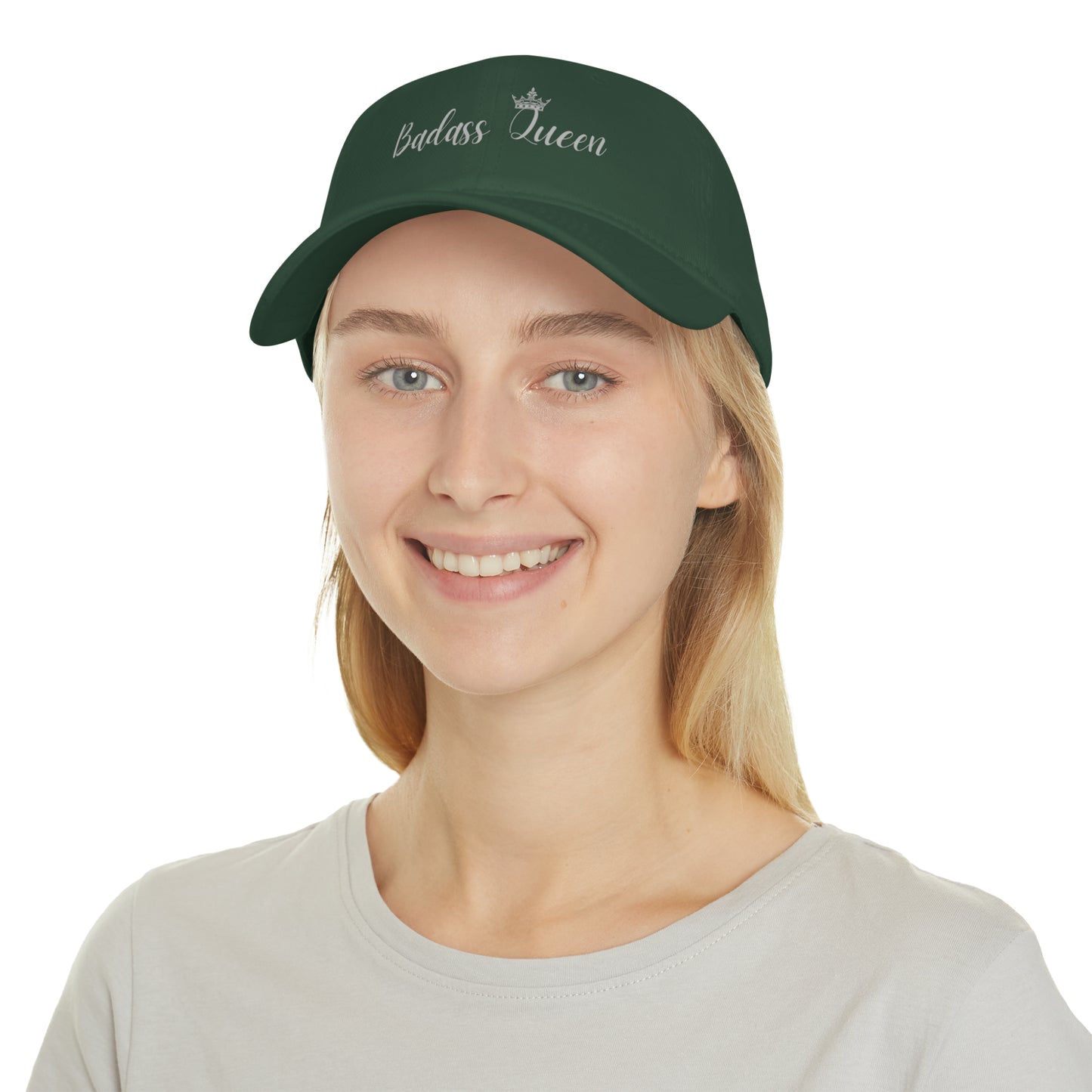 Badass Queen Low Profile Baseball Cap with silver logo