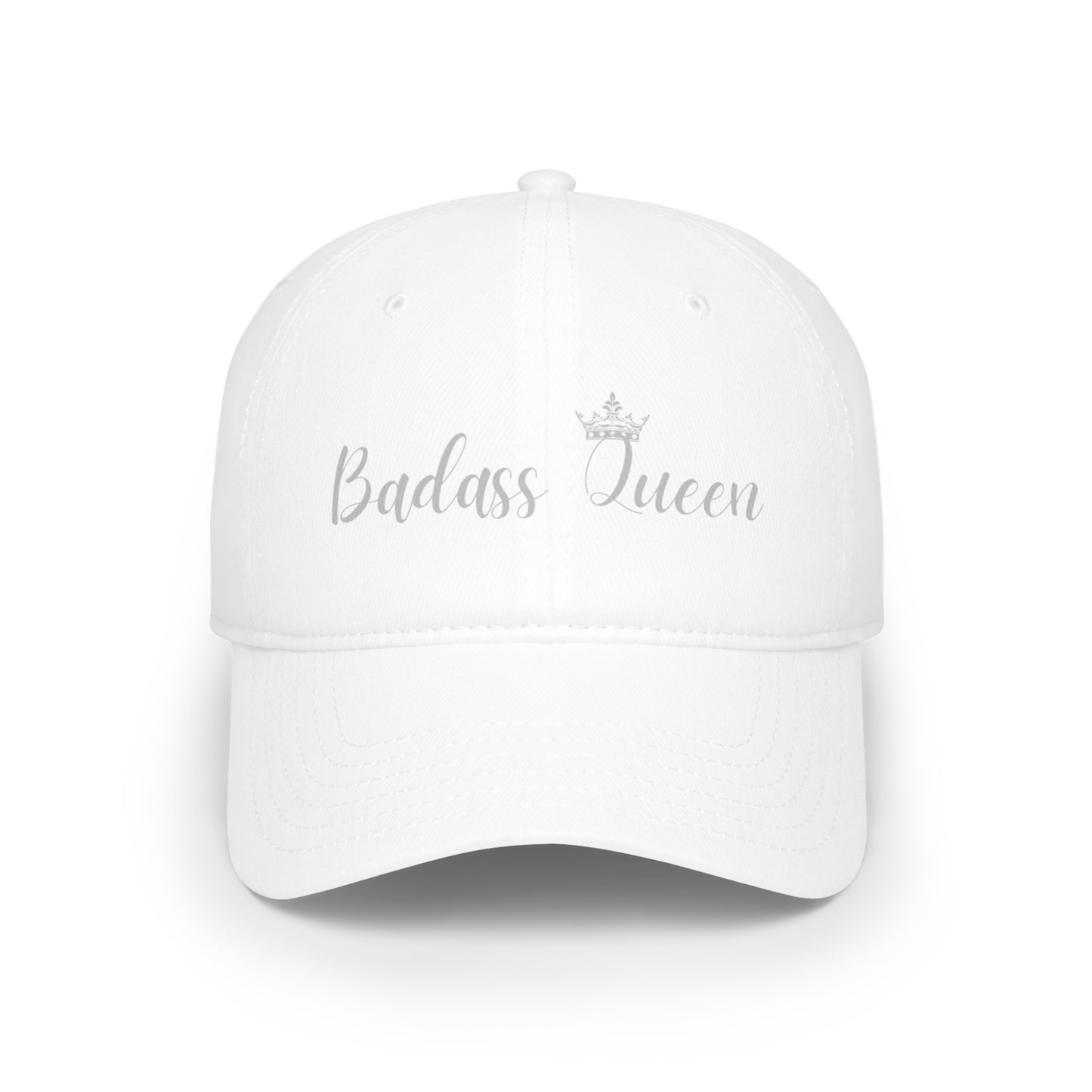 Badass Queen Low Profile Baseball Cap with silver logo