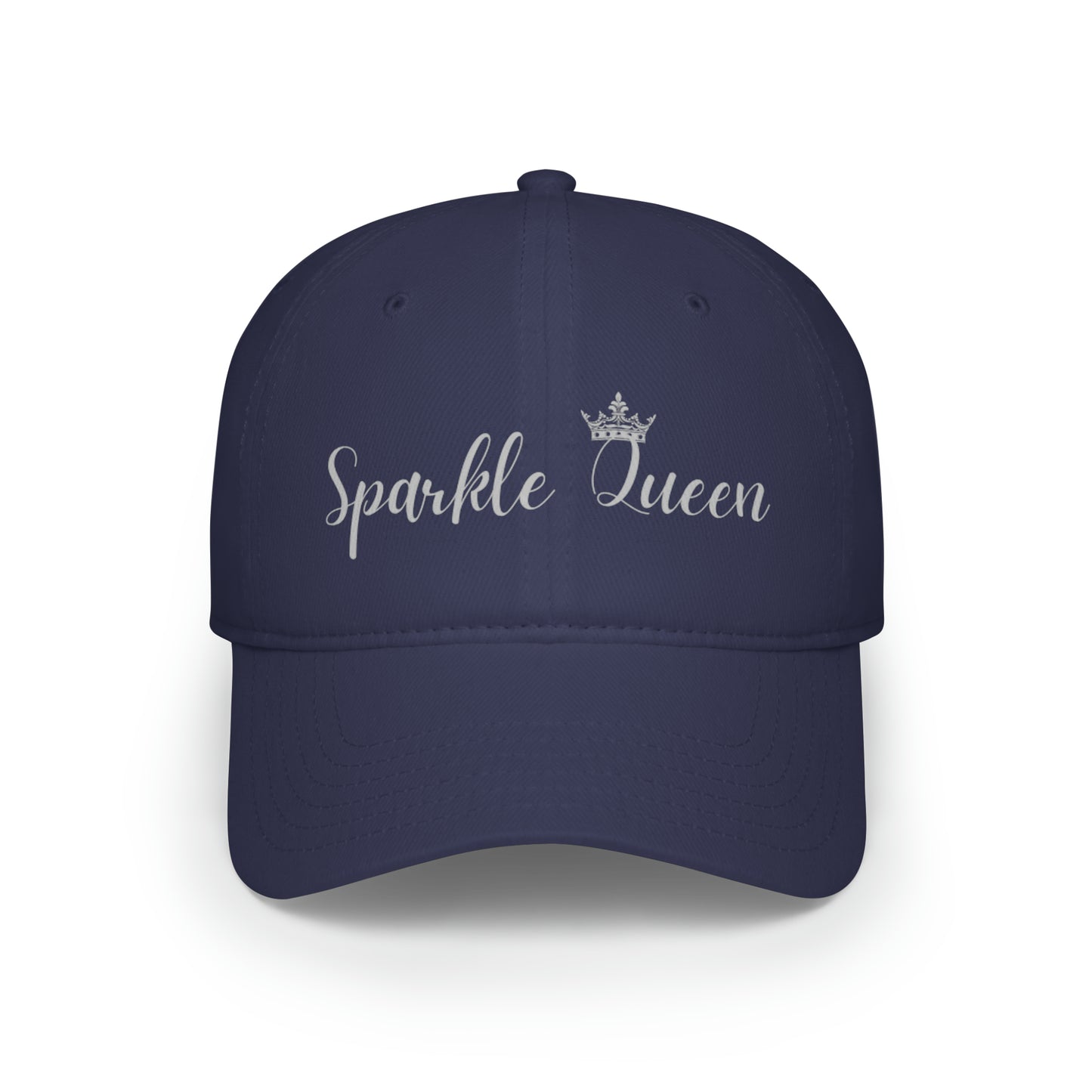 Sparkle Queen Low Profile Baseball Cap with silver logo