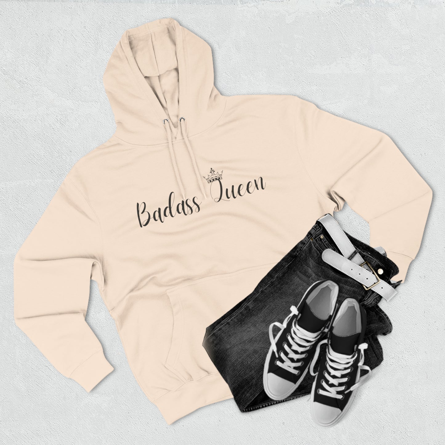 Badass Queen Three-Panel Fleece Hoodie