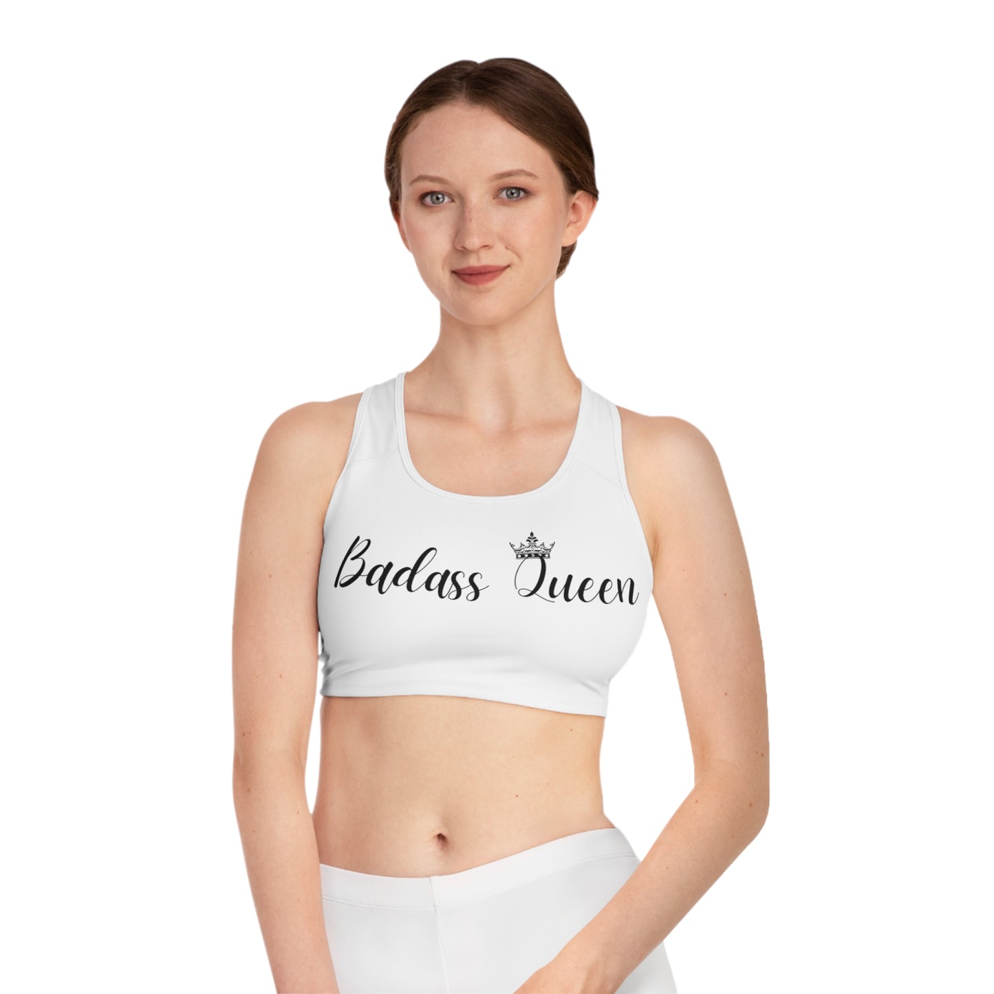 Badass Queens Sports Bra with black or white stitching