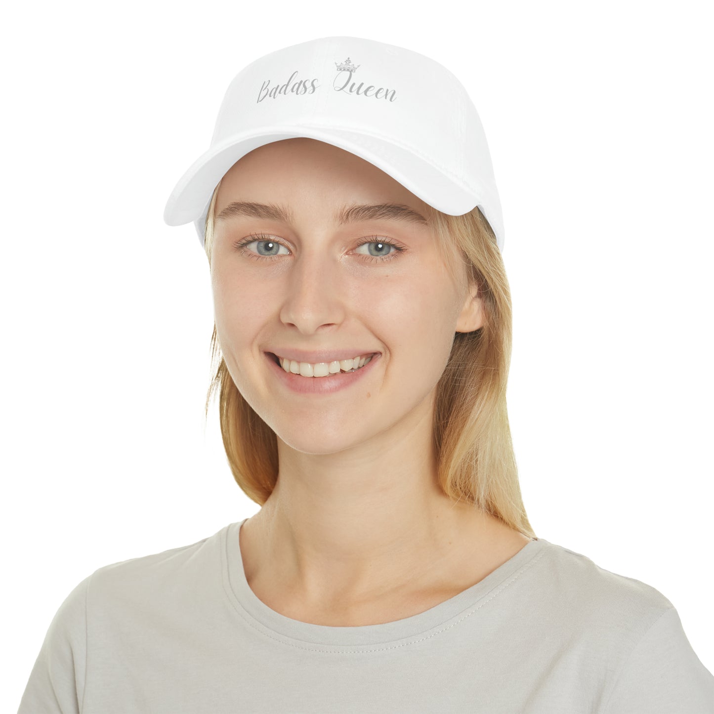 Badass Queen Low Profile Baseball Cap with silver logo