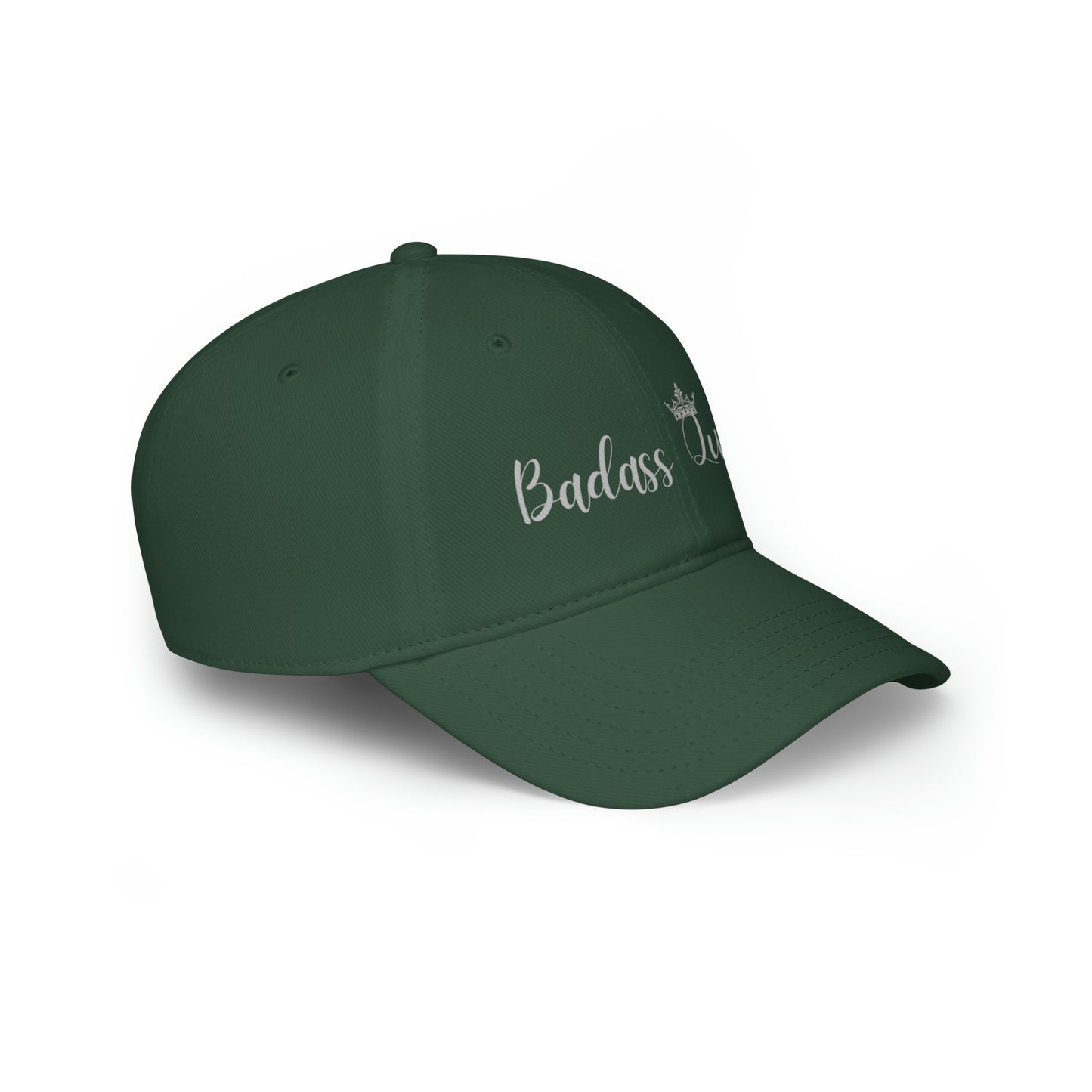 Badass Queen Low Profile Baseball Cap with silver logo