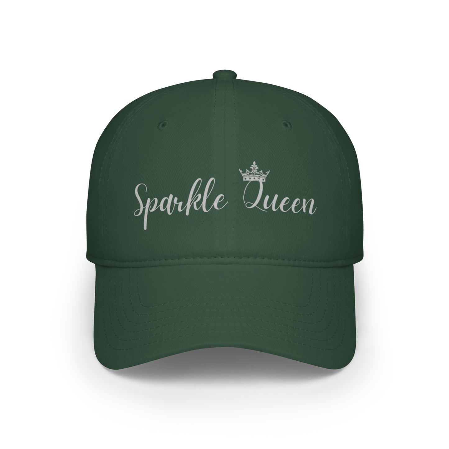 Sparkle Queen Low Profile Baseball Cap with silver logo