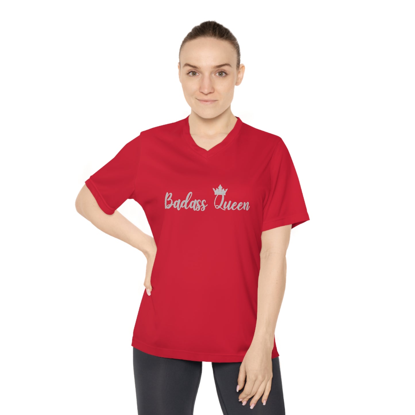 Badass Queen Women's Performance V-Neck T-Shirt