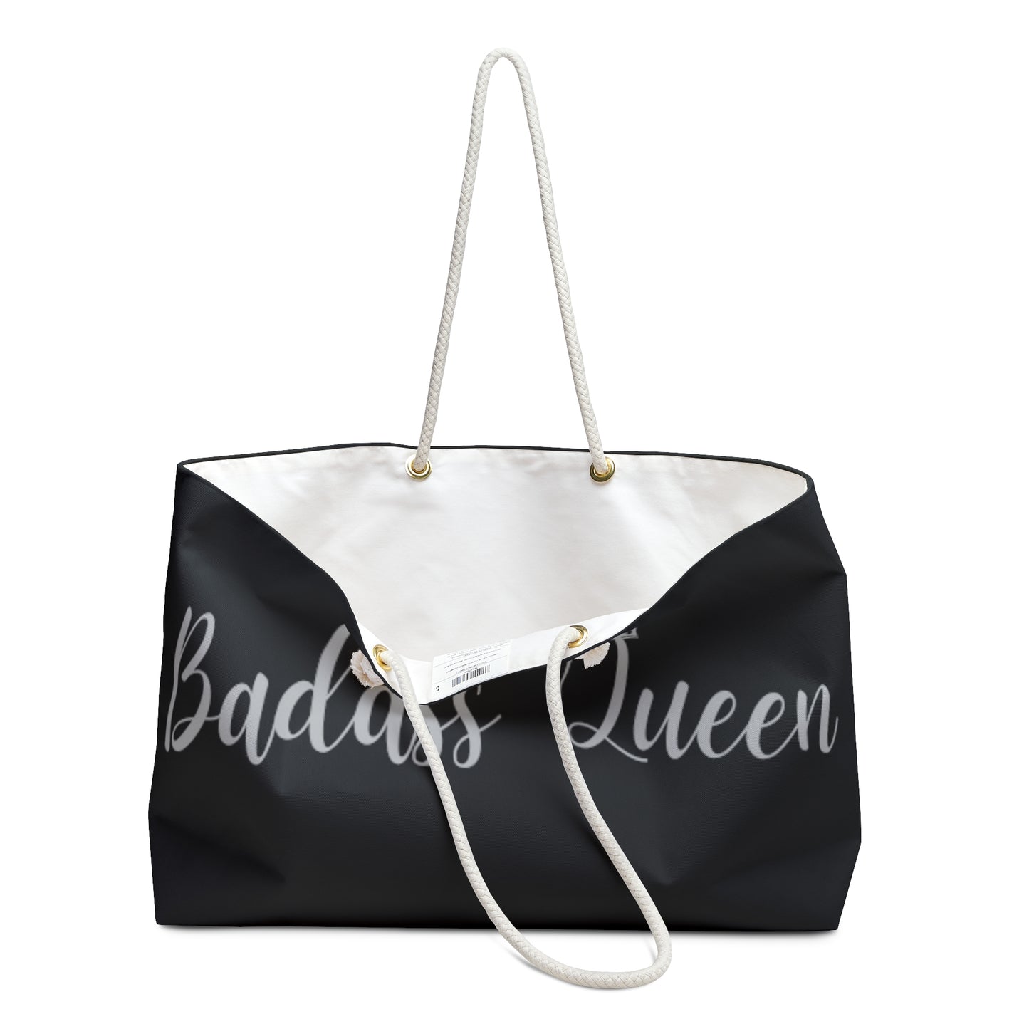 Badass Queen Weekender Bag Black with silver logo