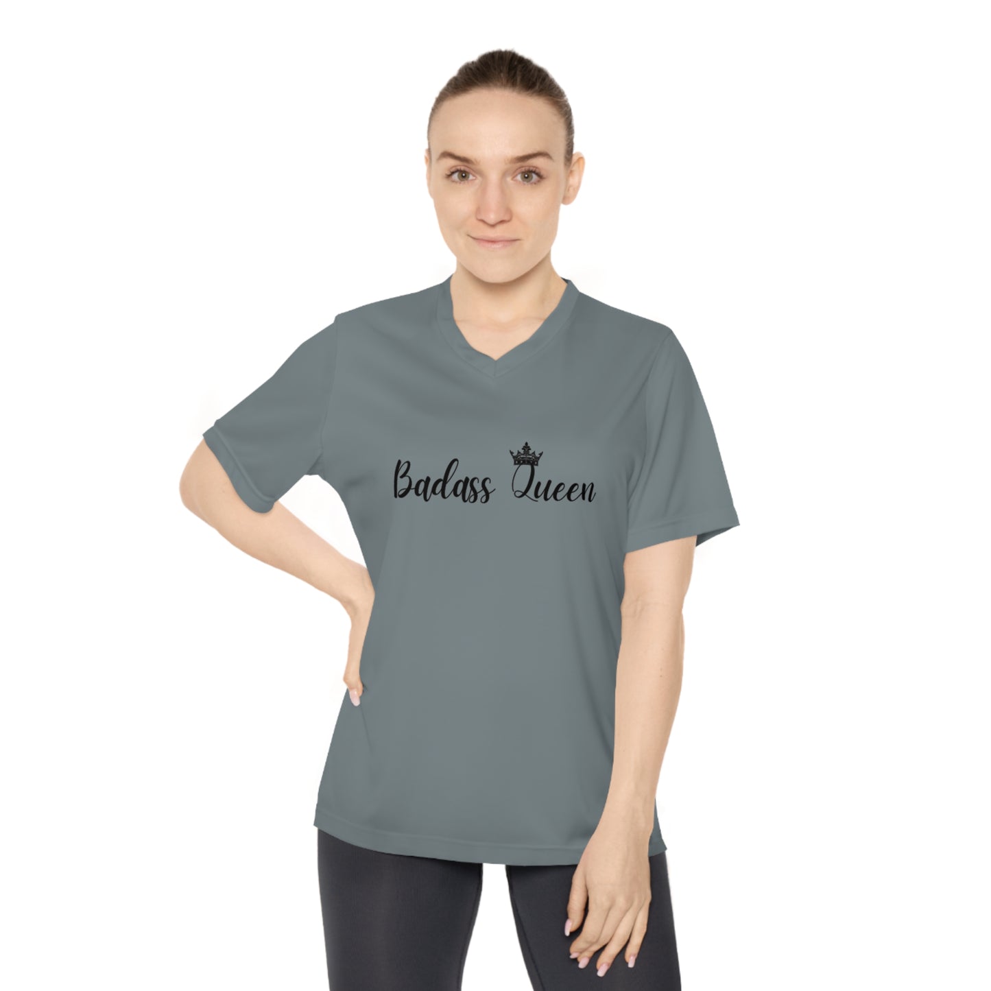 Badass Queen Women's Performance V-Neck T-Shirt