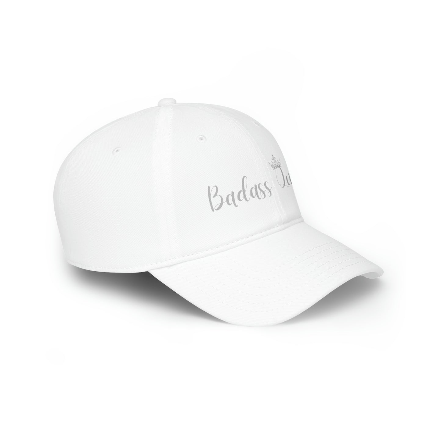 Badass Queen Low Profile Baseball Cap with silver logo