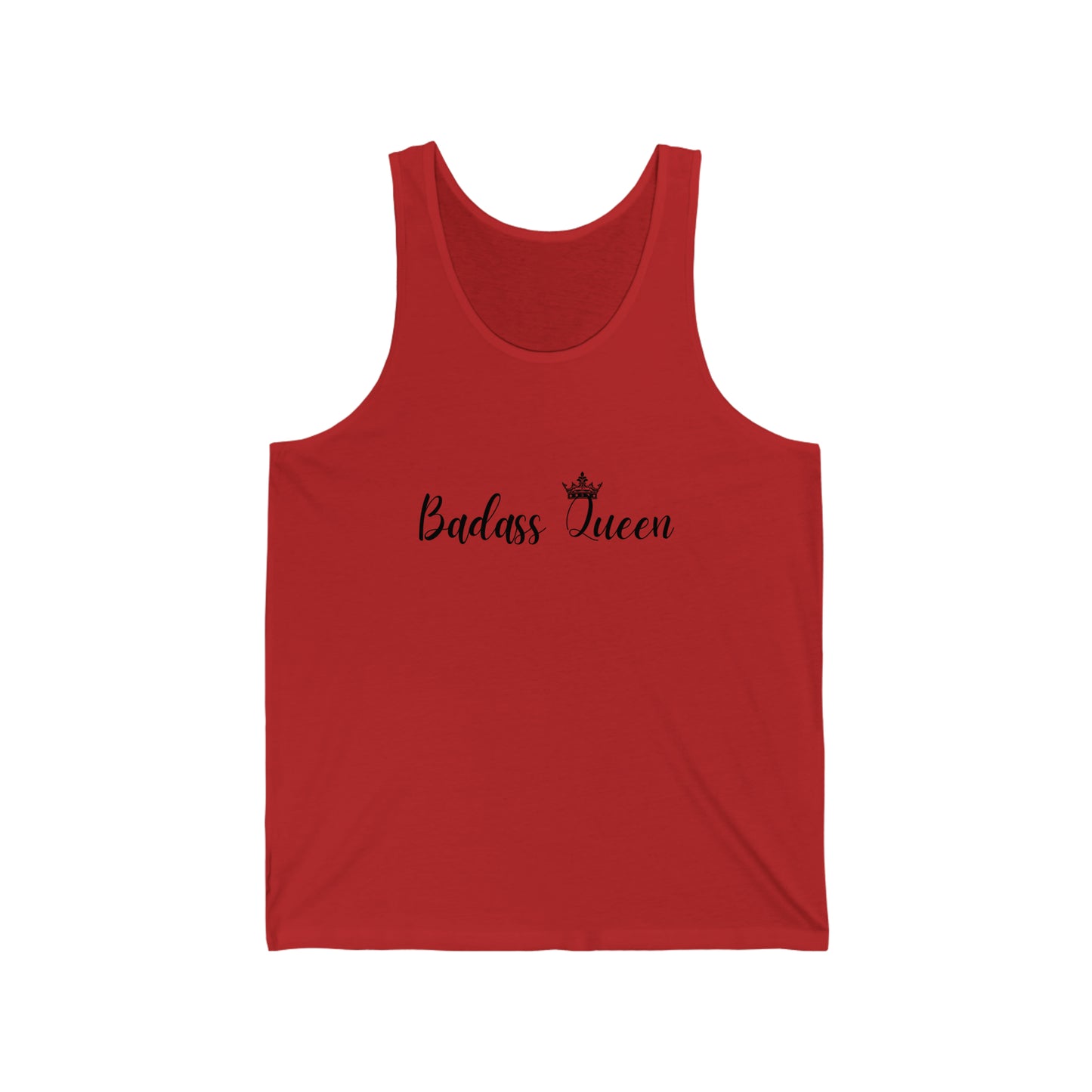 Badass Queen with Black logo Unisex Jersey Tank