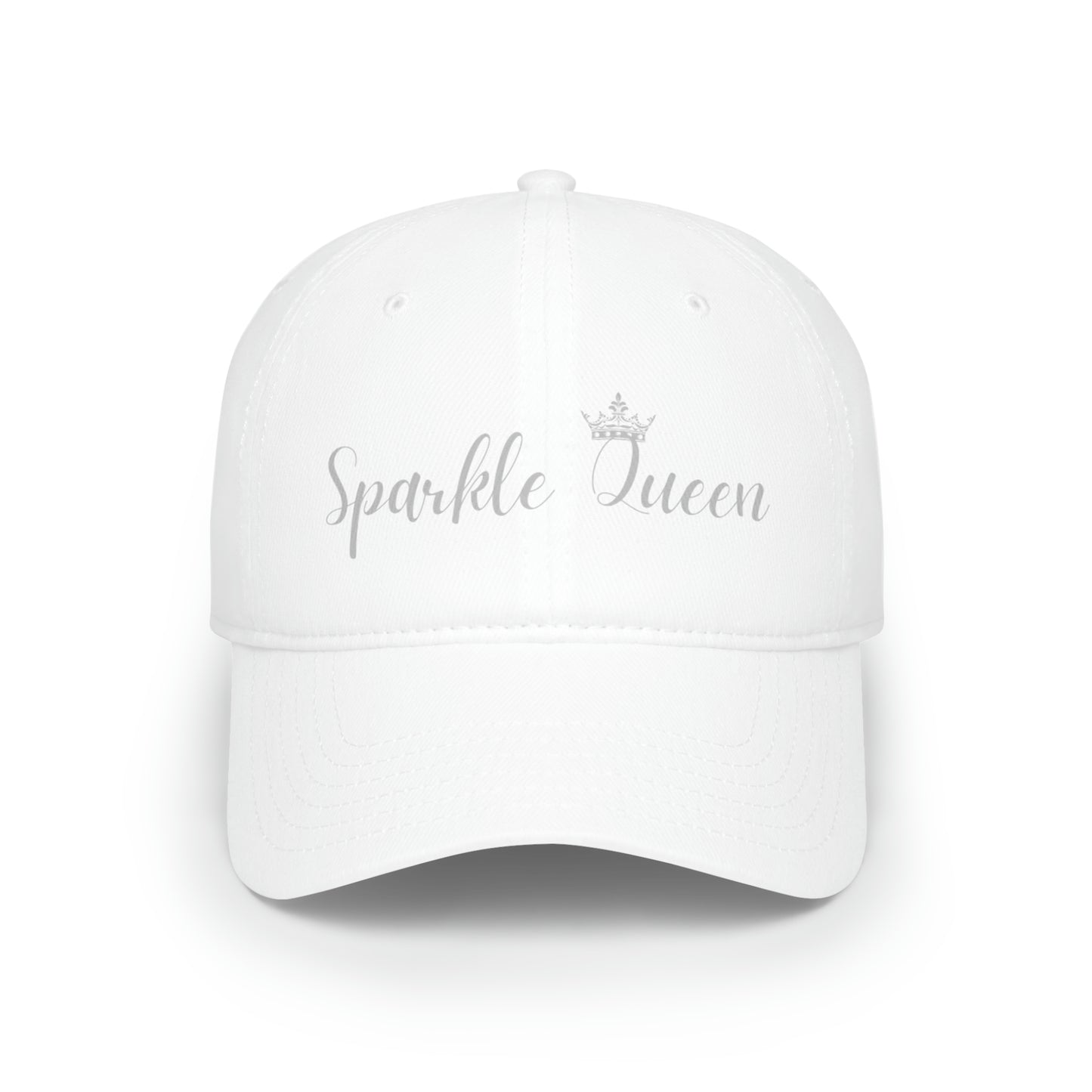 Sparkle Queen Low Profile Baseball Cap with silver logo