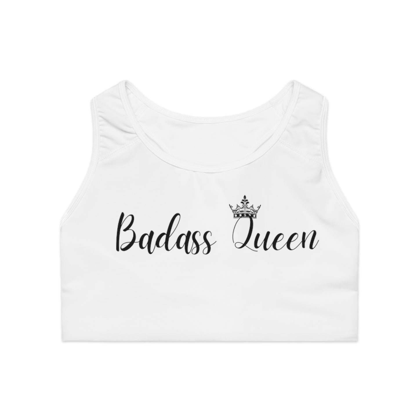 Badass Queens Sports Bra with black or white stitching