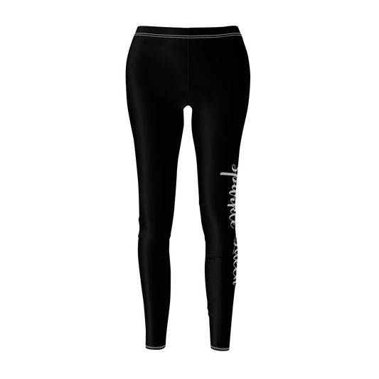 Sparkle Queen Women's Casual Leggings with Silver logo