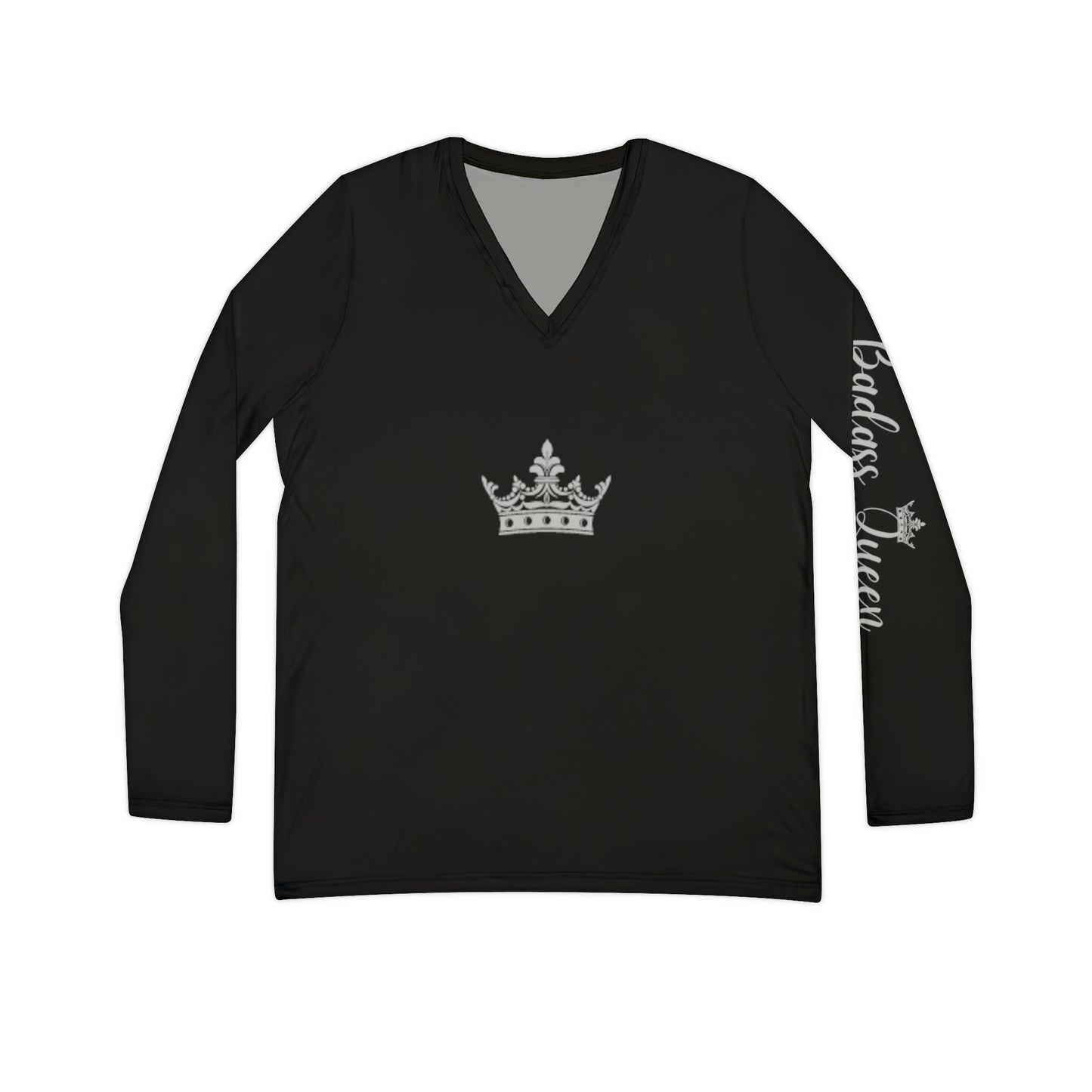 Badass Queen Women's Long Sleeve V-neck Shirt