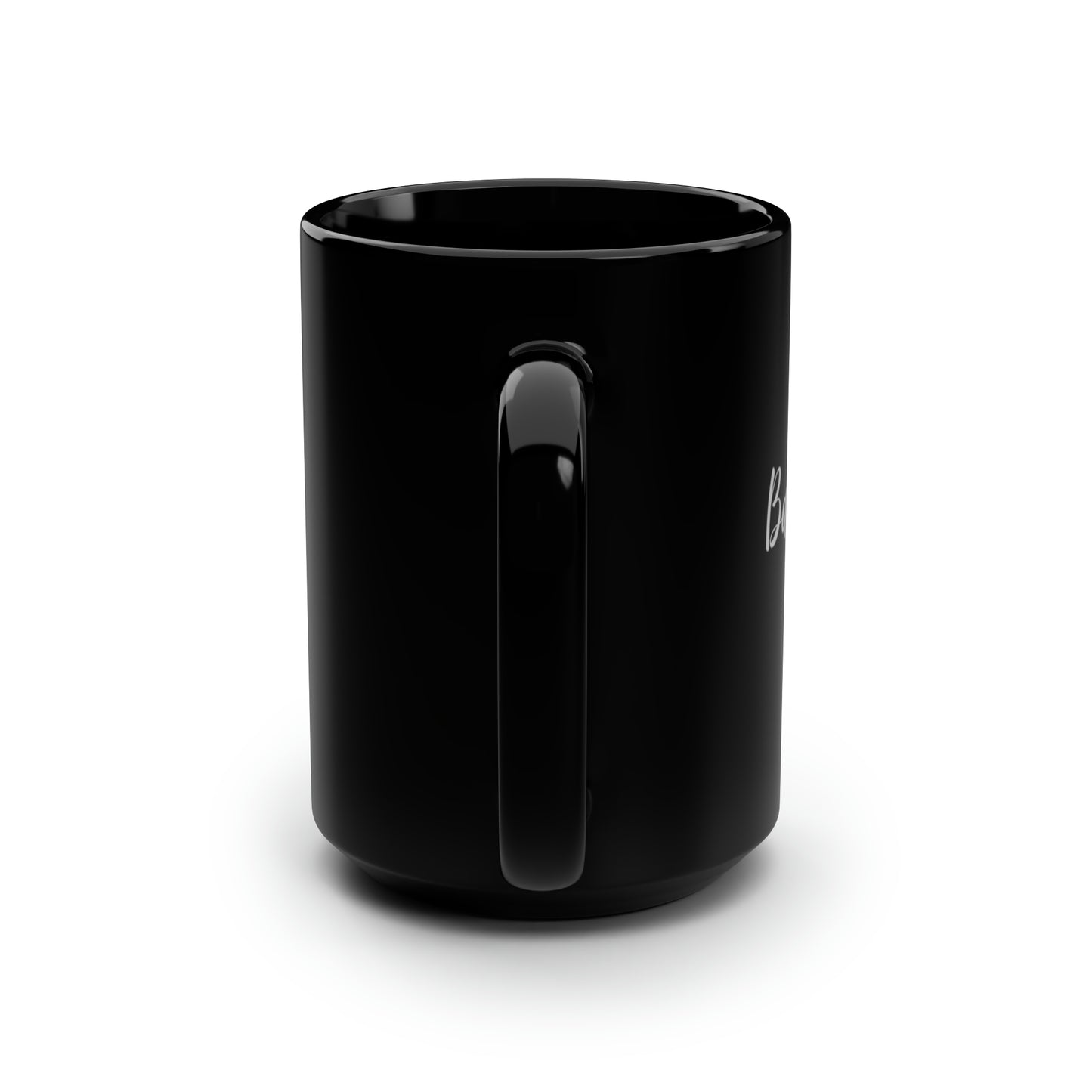 Badass Queen Black Mug with silver logo, 15oz