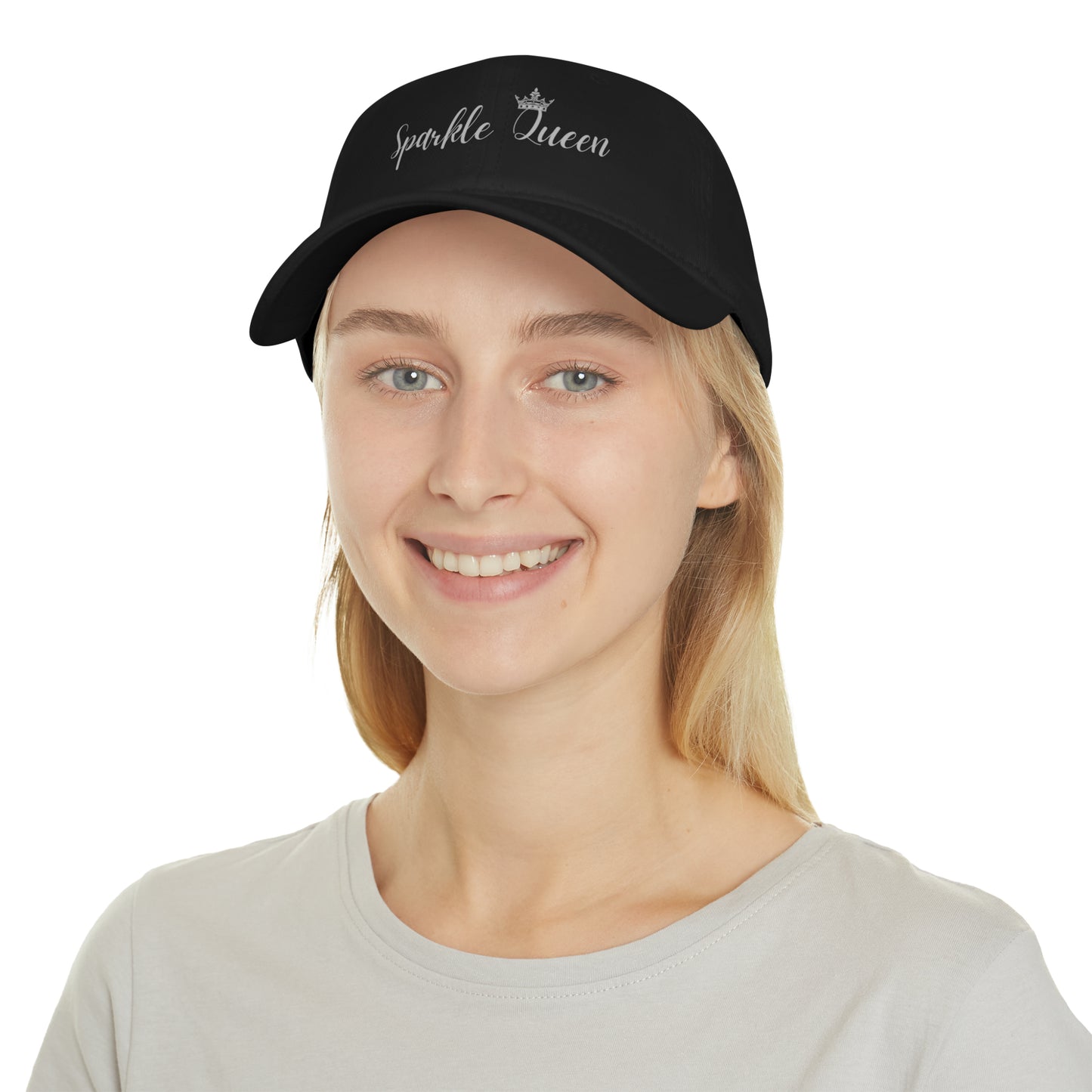 Sparkle Queen Low Profile Baseball Cap with silver logo