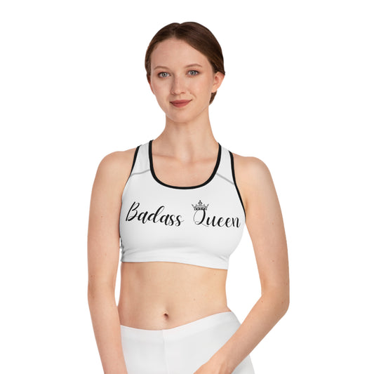 Badass Queens Sports Bra with black or white stitching