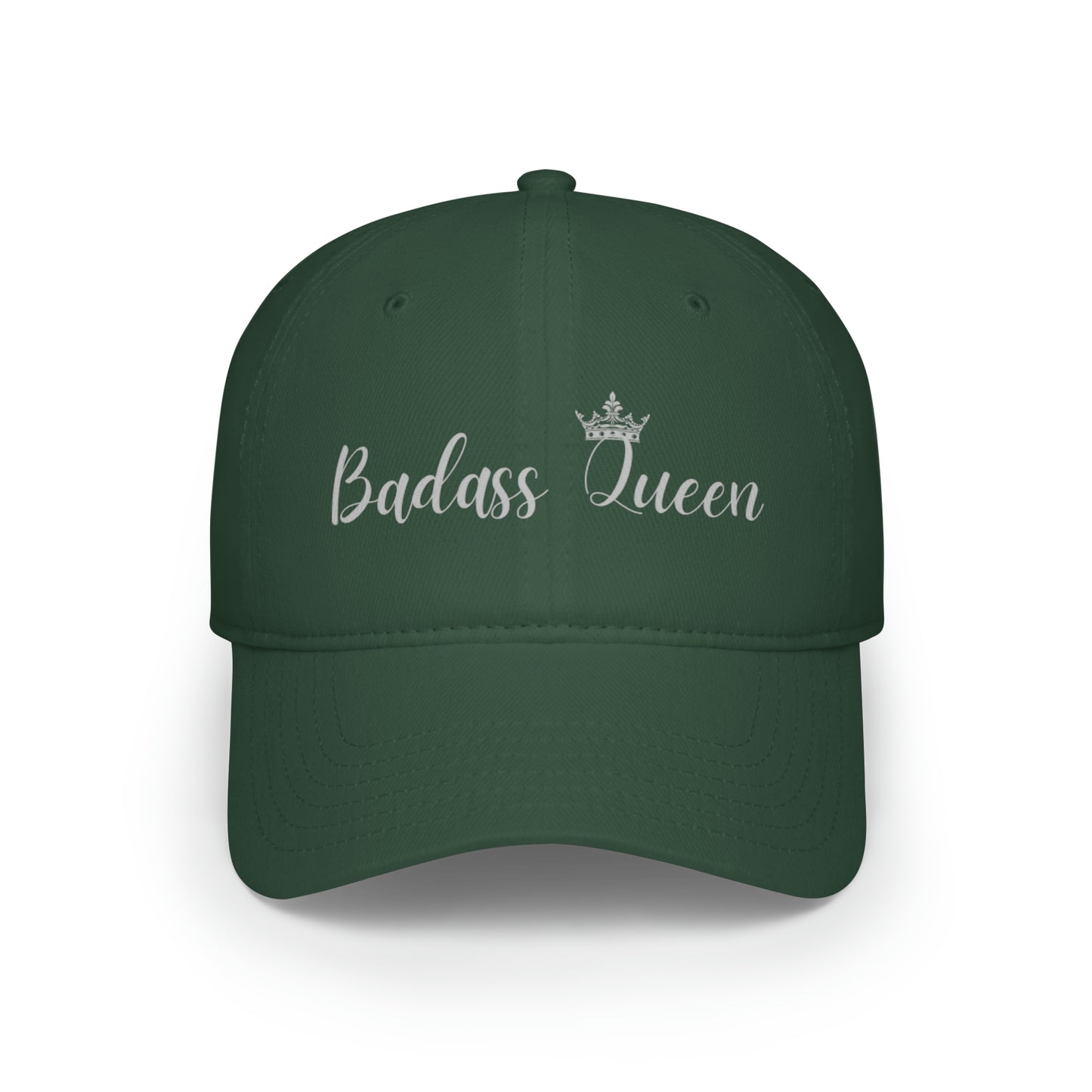 Badass Queen Low Profile Baseball Cap with silver logo