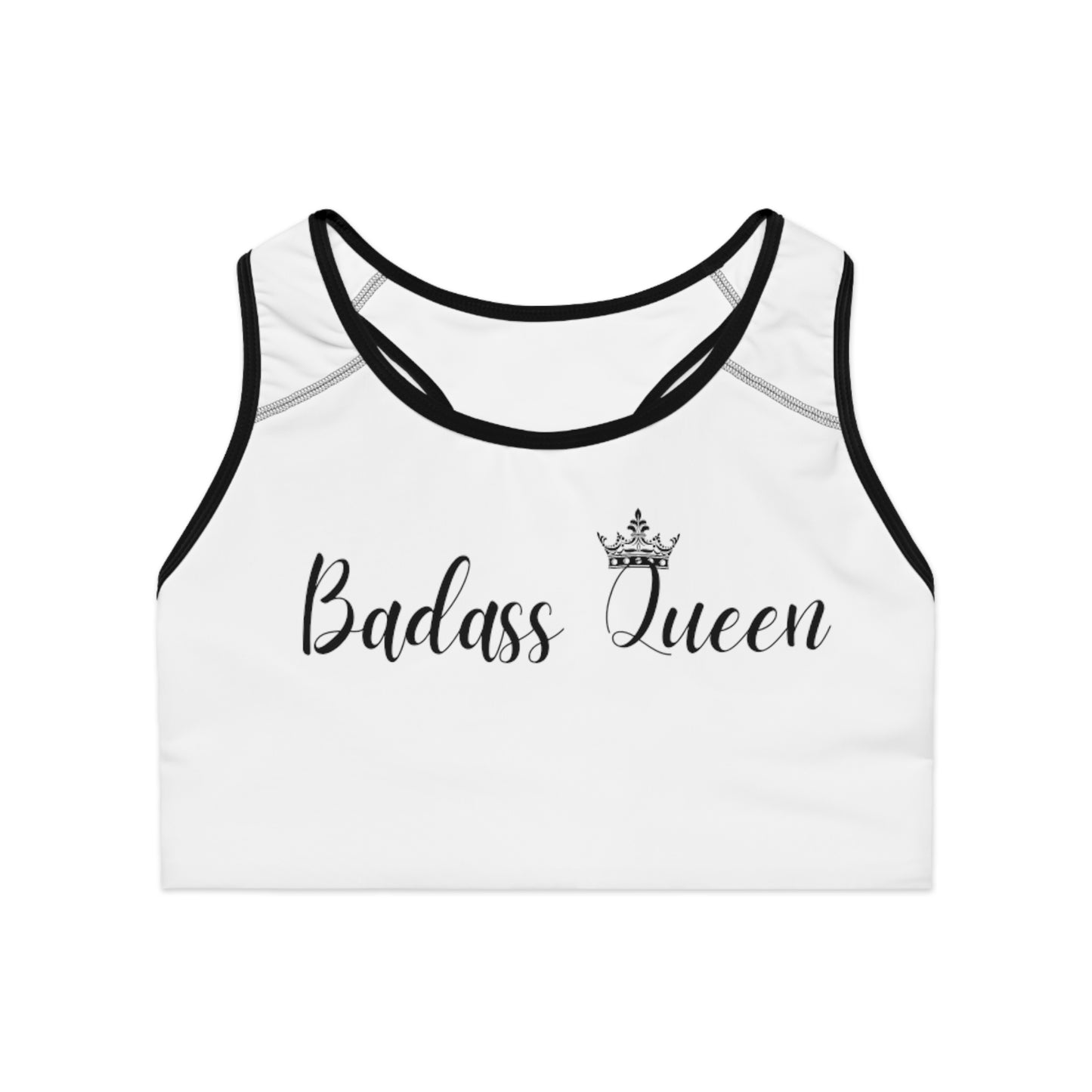 Badass Queens Sports Bra with black or white stitching