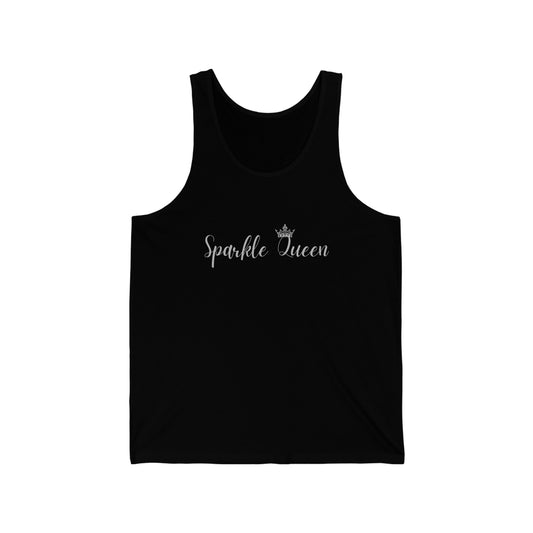 Sparkle Queen with silver logo Unisex Jersey Tank