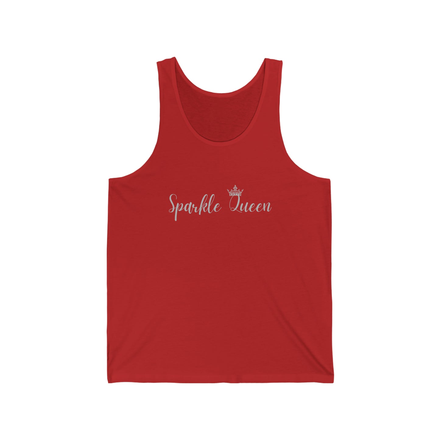 Sparkle Queen with silver logo Unisex Jersey Tank