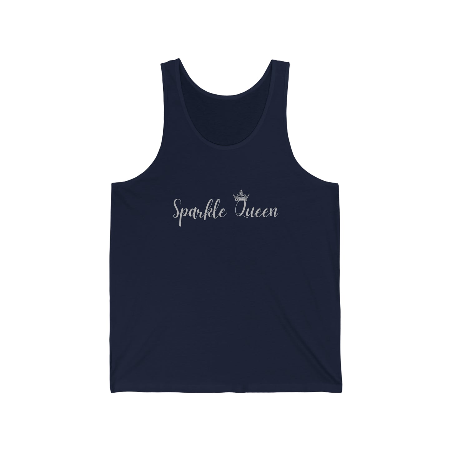 Sparkle Queen with silver logo Unisex Jersey Tank